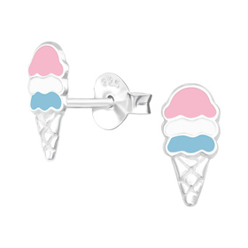Eiscreme Kinder Ohrringe 925 Silber