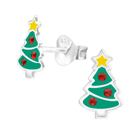 Weihnachtsbaum Kinder Ohrringe 925 Silber