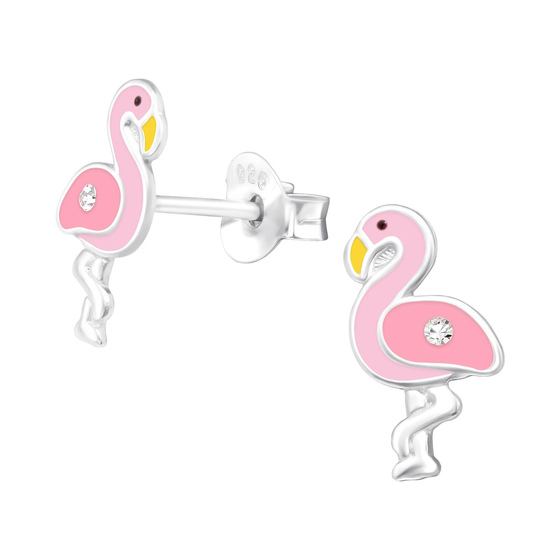 Flamingo Kinder Ohrringe 925 Silber