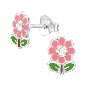 Blume Kinder Ohrringe 925 Silber