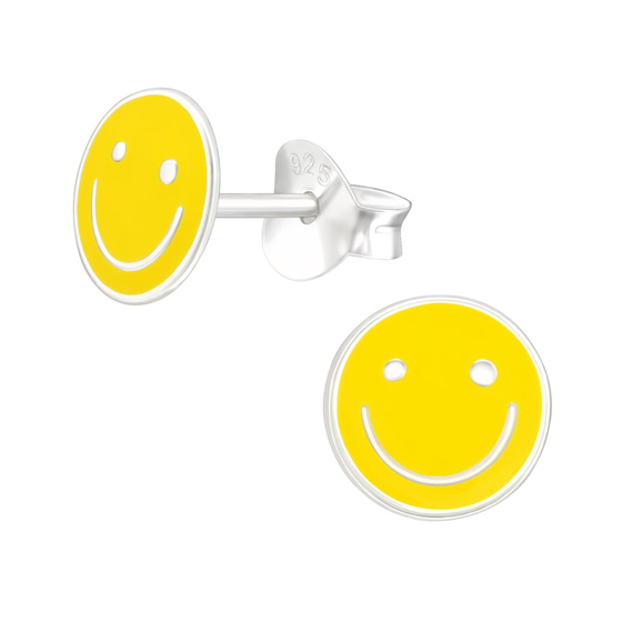 Smiley Kinder Ohrringe 925 Silber