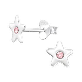 Stern Kinder Ohrringe mit Kristallen 925 Silber