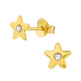 Stern Kinder Ohrringe mit Kristallen 925 Silber