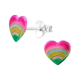 Herz Kinder Ohrringe 925 Silber