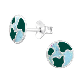 Welt Kinder Ohrringe 925 Silber