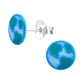 Welt Kinder Ohrringe 925 Silber