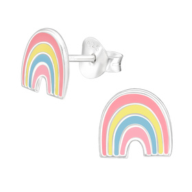 Regenbogen Kinder Ohrringe 925 Silber