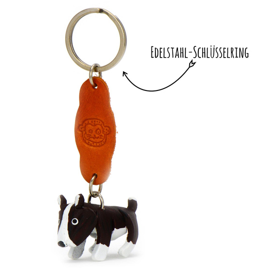Bullterrier Schlsselanhnger aus Leder