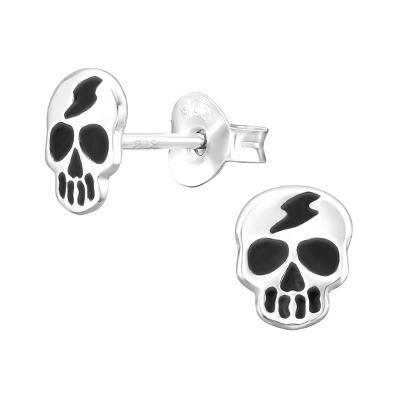 Totenkopf Kinder Ohrringe 925 Silber
