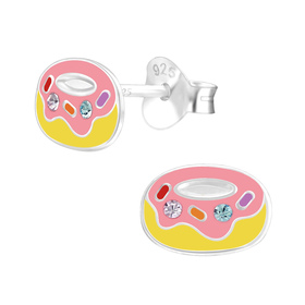 Donut Kinder Ohrringe 925 Silber