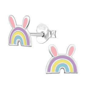 Regenbogen Kinder Ohrringe 925 Silber