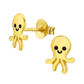 Oktopus Kinder Ohrringe 925 Silber