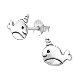 Wal Kinder Ohrringe 925 Silber