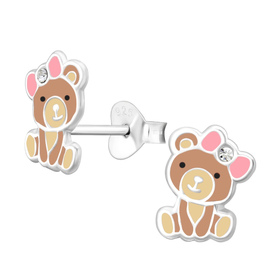 B�r Kinder Ohrringe 925 Silber