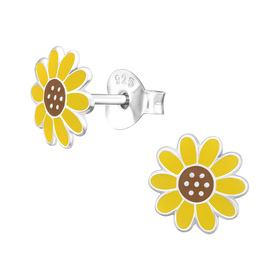 Blumen Kinder Ohrringe 925 Silber
