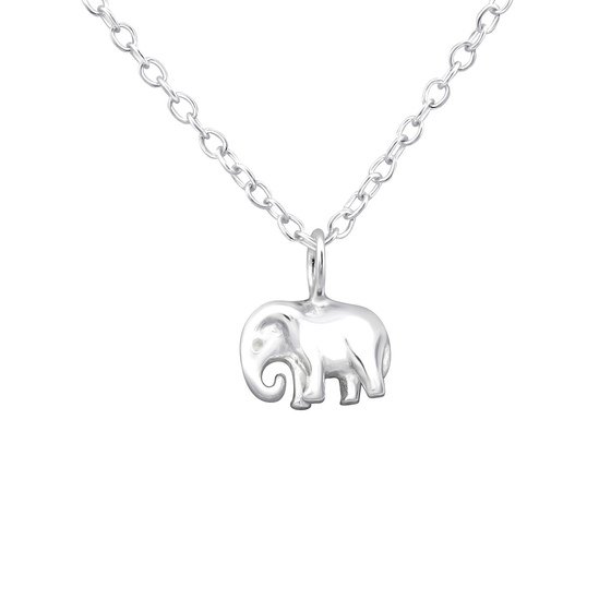 Auf dem Bild zu sehen ist eine Kinder Halskette asiatischer Elefant Anhnger aus 925 Sterling Silver echt Silber mit 45cm lnge