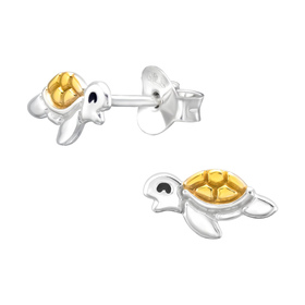Schildkr�te Kinder Ohrringe 925 Silber