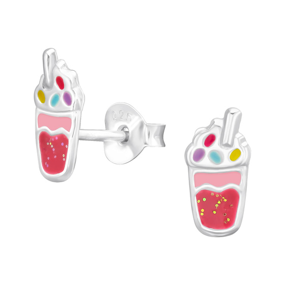 Milchshake Kinder Ohrringe 925 Silber