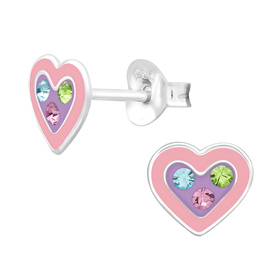 Herzen Kinder Ohrringe 925 Silber