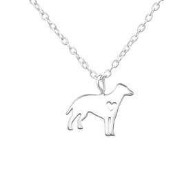 Auf dem Bild zu sehen ist eine Damen Kette mit Hund...