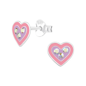 Herz Kinder Ohrringe 925 Silber
