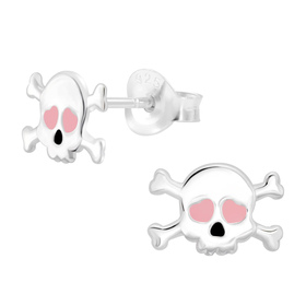 Totenkopf Kinder Ohrringe 925 Silber