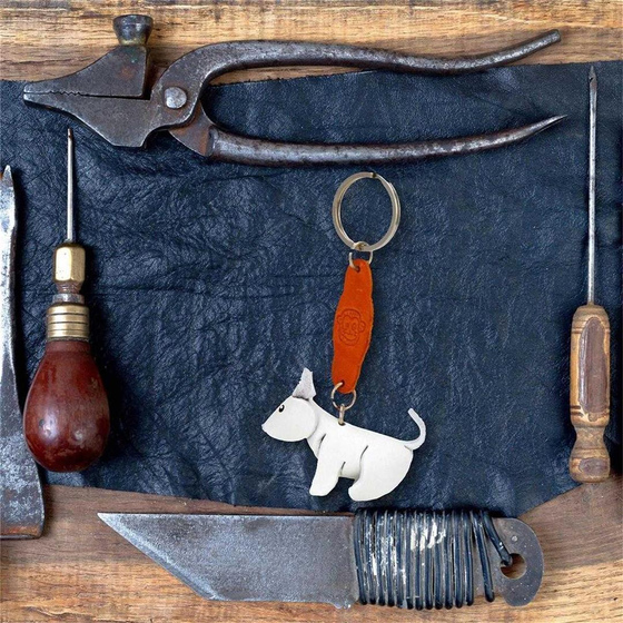 West Highland Terrier Schlsselanhnger aus Leder