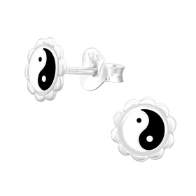 Yin-Yang Kinder Ohrringe 925 Silber