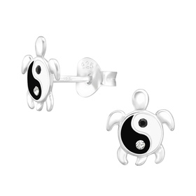 Yin-Yang Schildkrte Kinder Ohrringe 925 Silber