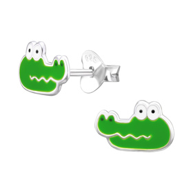 Krokodil Kinder Ohrringe 925 Silber