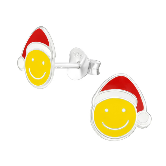 Santa Smiley Kinder Ohrringe 925 Silber