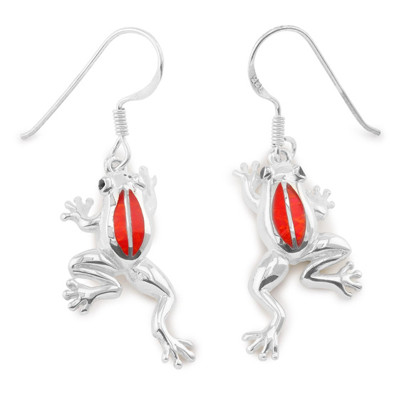 Auf dem Bild zu sehen sind Damen Ohrringe Frosch Ohrhnger aus 925 Sterling Silver echt Silber