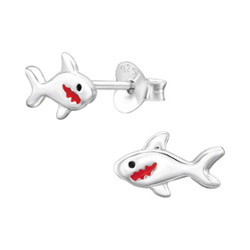 Hai Kinder Ohrringe 925 Silber