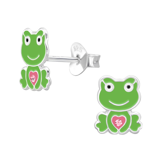 Frosch Kinder Ohrringe 925 Silber