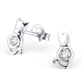 Auf dem Bild zu sehen sind Kinder Ohrringe Katze...