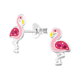 Flamingo Kinder Ohrringe 925 Silber