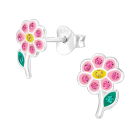 Blume Kinder Ohrringe 925 Silber