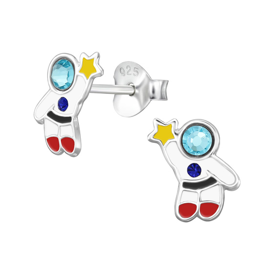 Astronaut Kinder Ohrringe 925 Silber