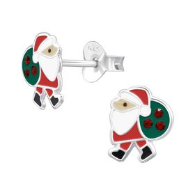 Weihnachtsmann Kinder Ohrringe 925 Silber