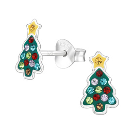 Weihnachtsbaum Kinder Ohrringe 925 Silber
