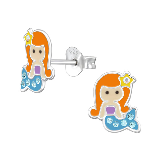 Meerjungfrau Kinder Ohrringe 925 Silber