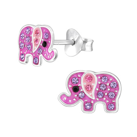 Elefant Kinder Ohrringe mit Kristall 925 Silber