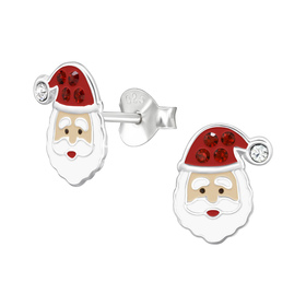 Weihnachtsmann Kinder Ohrringe 925 Silber