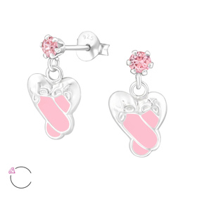 Ballettschuhe Kinder Ohrringe mit Kristallen 925 Silber