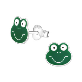 Frosch Kinder Ohrringe 925 Silber