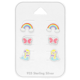 Buntes Kinder Schmuckset 925 Silber