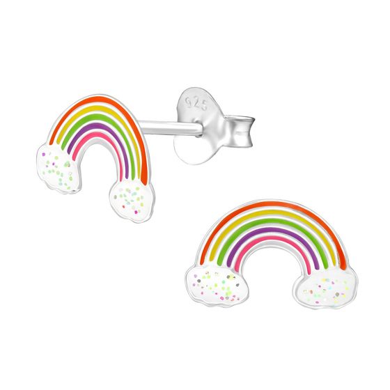 Regenbogen Kinder Ohrringe 925 Silber