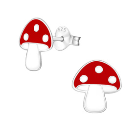 Pilz Kinder Ohrringe 925 Silber