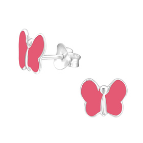 Schmetterling Kinder Ohrringe 925 Silber