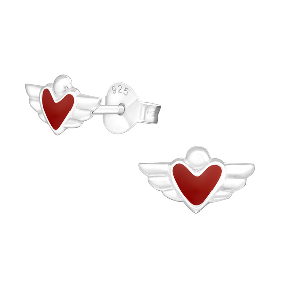 Fl�gelherz Kinder Ohrringe 925 Silber